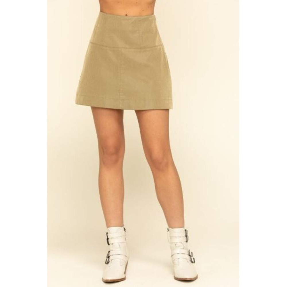 Free People Days in The Sun Suede Mini Skirt Fern Green Sz 4 OB1087644
